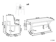 Garden Dining Set 4 Seater TIANO Metal Grey_932497