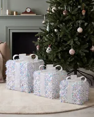 Set of 3 Christmas Decorations LED HALLANGEN 20/25/30 cm Christmas Gifts Multicolour_1025078