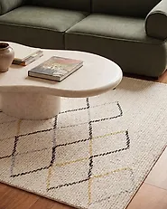 Rug TEZPUR Beige 140 x 200 cm Cotton_1184282