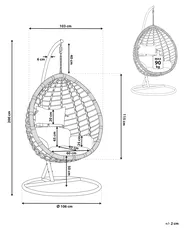 Hanging Chair with Stand FANO PE Rattan White_747645