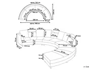 Curved Sofa 7 Seater ROTUNDE Leather Brown_793994