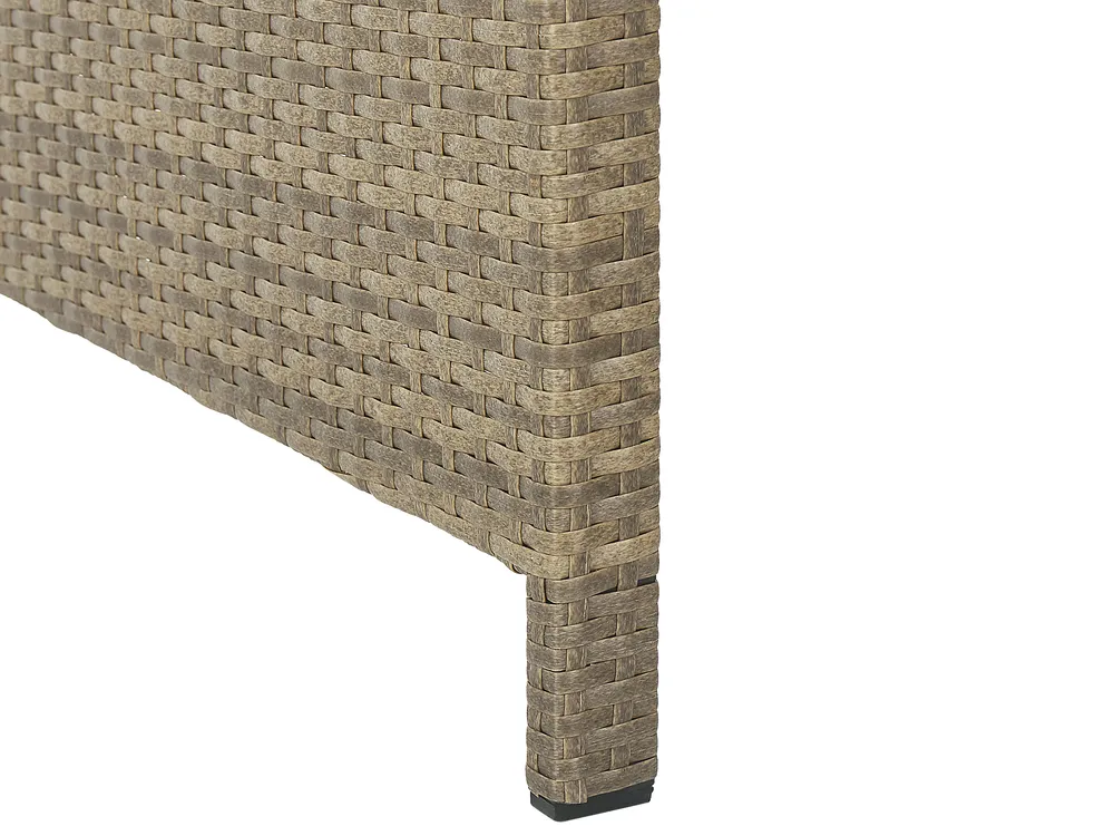 Garden Lounge Set with Table and Ottoman 5 Seater BARDI with Cushions PE Rattan Brown_820371