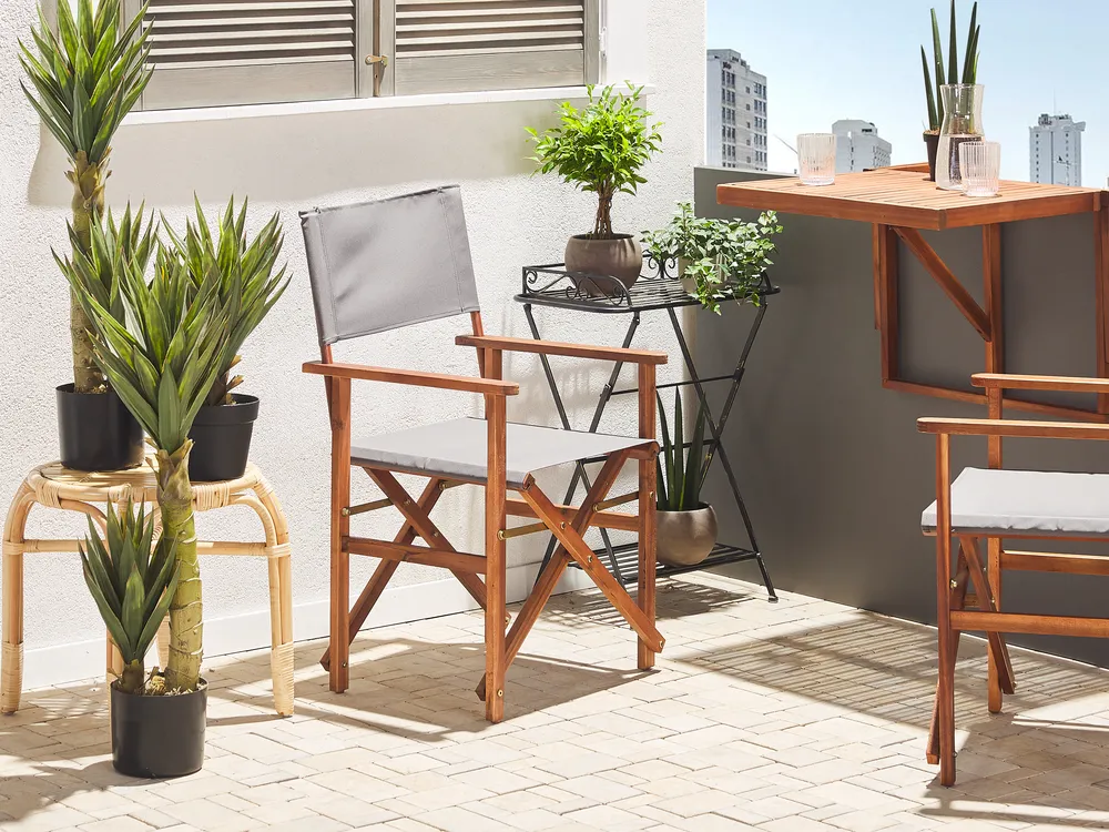 Balcony Table UDINE 70 cm 69 cm Acacia Wood Brown_810094