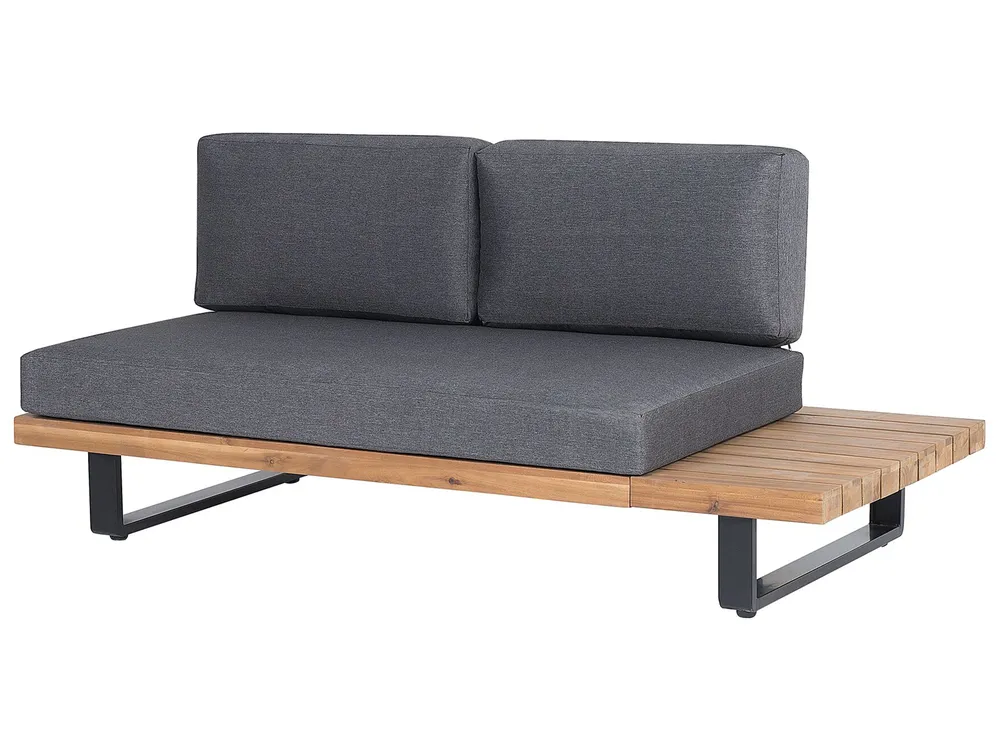 Garden Corner Sofa with Table 5 Seater MYKONOS Certified Acacia Wood Dark Grey Right Hand_737848