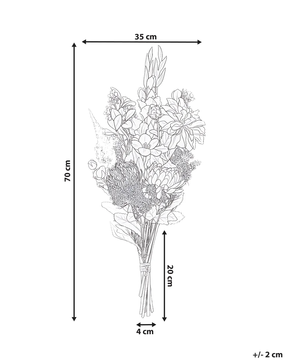Artificial Flower Bouquet LOURO 70 cm White_1028515