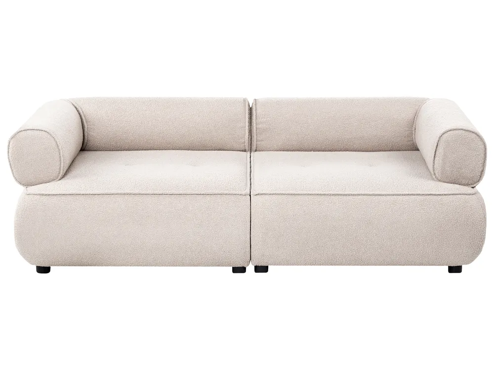 Soffa 3-sits SALLA med fotpall Bouclé Beige_1058121