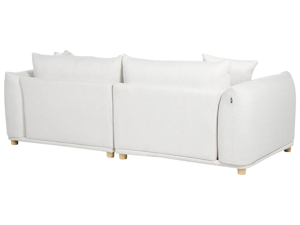 Living Room Set 5 Seater LUVOS Fabric Off-White_972247
