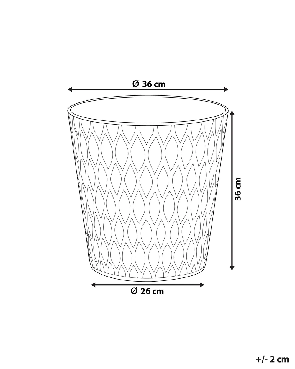 Plant Pot LAVRIO 36 cm Dark Grey_760901