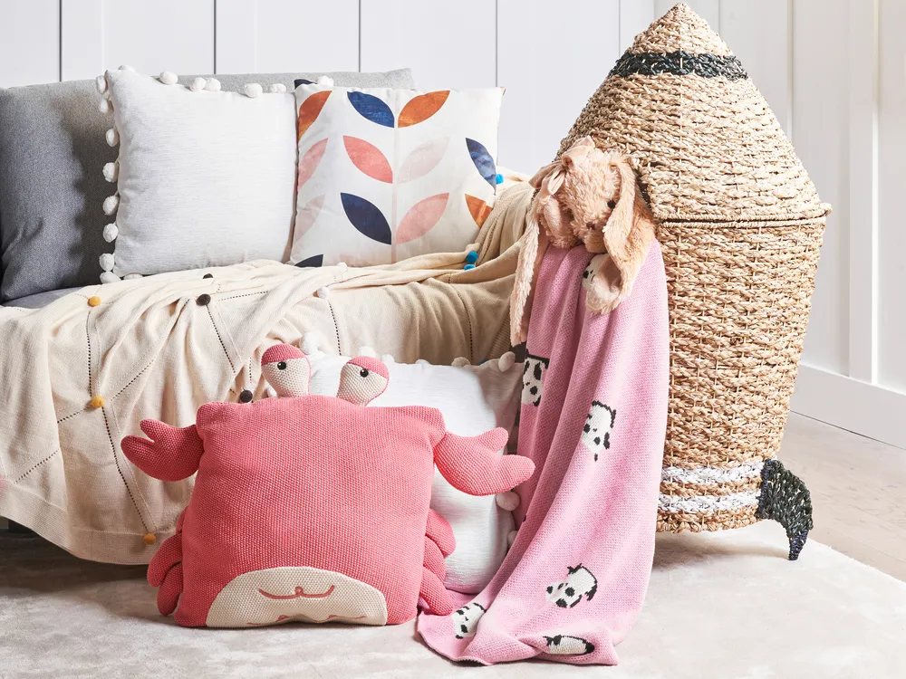 Set of 2 Decorative Cushions JARGALLI 35 x 35 cm Cotton Crab Pink_941460