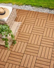 Outdoor Flooring ATESSA Wood-Plastic Composite (WPC) Light Brown_966718