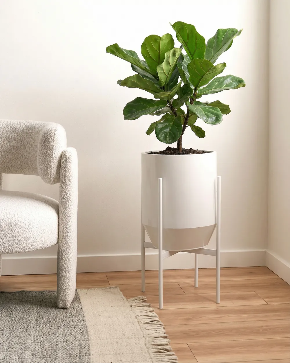 Elevated Plant Pot HYBRIDUM 33 cm Metal White