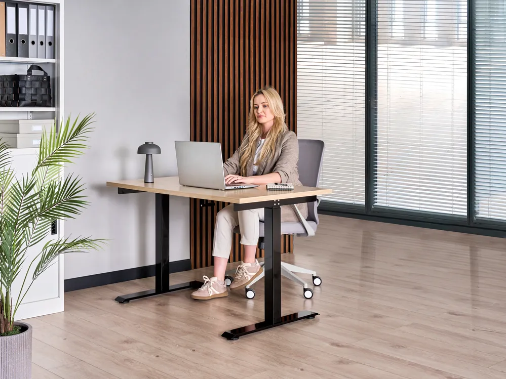 Manual Adjustable Standing Desk DESTINES 120 cm 72 cm Black/ Light Brown