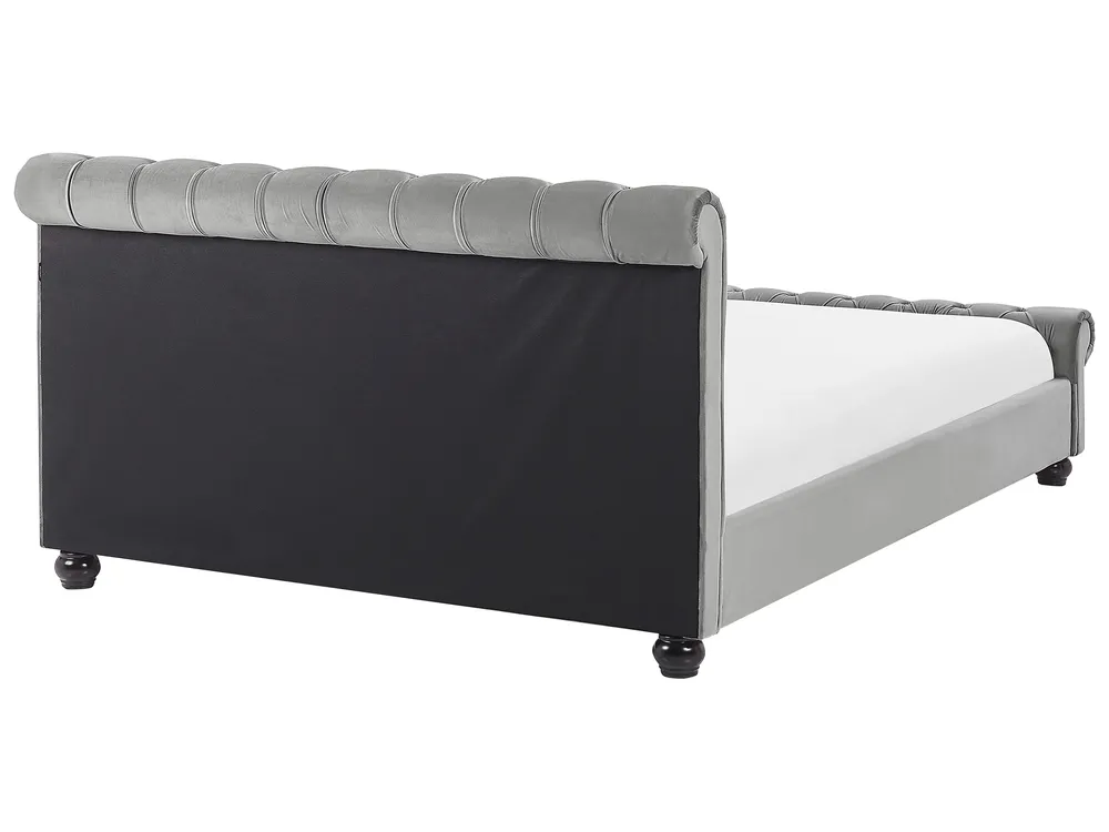 Waterbed Velvet AVALLON 140 x 200 cm (EU Double) Grey_846697