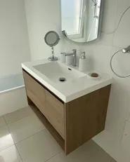 Wall Mounted Vanity Unit with Basin UMAYO Light Brown_1072325