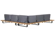 Garden Corner Sofa with Table 5 Seater MYKONOS Certified Acacia Wood Dark Grey Right Hand_737845