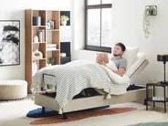 Adjustable Bed without Headboard Fabric DUKE II 90 x 200 cm (EU Single) Beige_988204