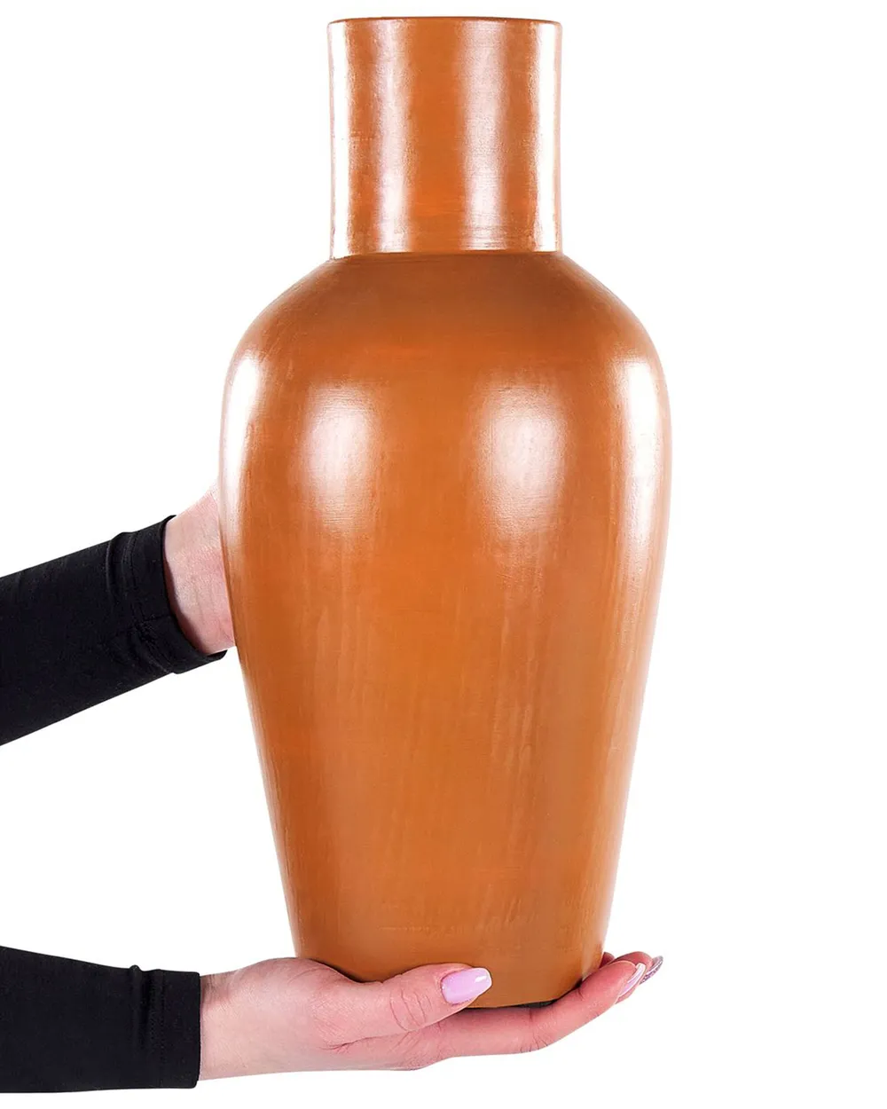 Decorative Vase KARFI 37 cm Ceramic Orange_850415
