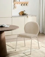 Set med 2 stolar ELLIE Bouclé Ljusbeige_1050150