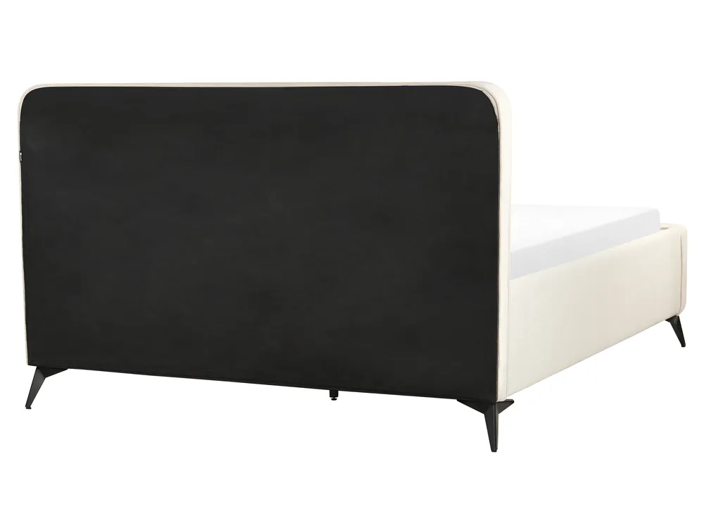 Sänky vakosametti VALOGNES 160 x 200 cm Vaaleanbeige_876570
