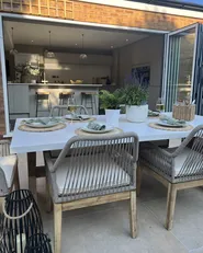 Garden Dining Set 6 Seater OLBIA with Cushions Beige_932286