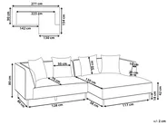 Corner Sofa 3 Seater SATER Chenille Taupe Left Hand_1019409