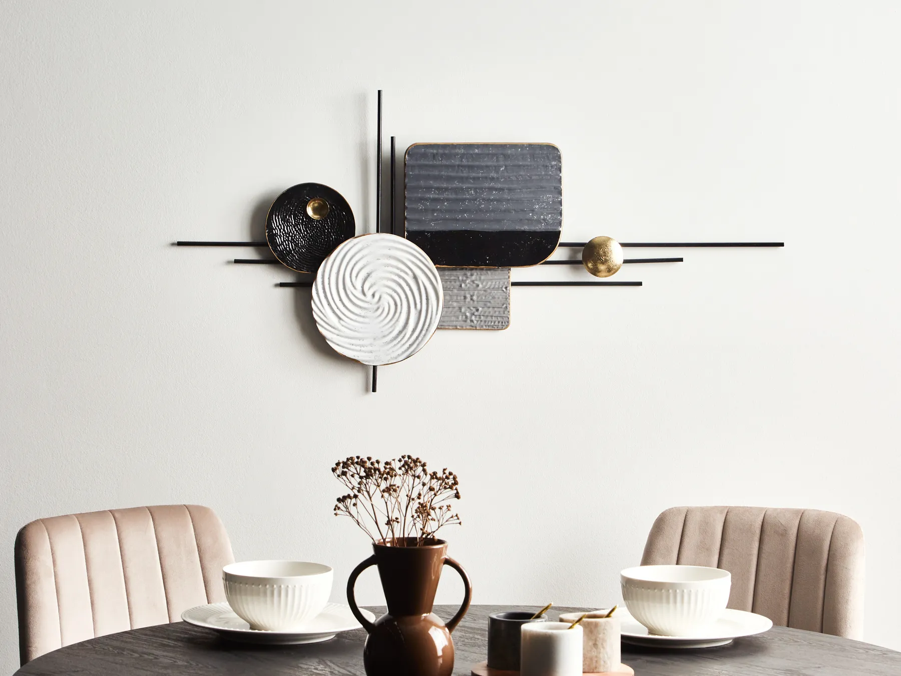 Wall Decor OVAR Metal 50 cm Grey_968246