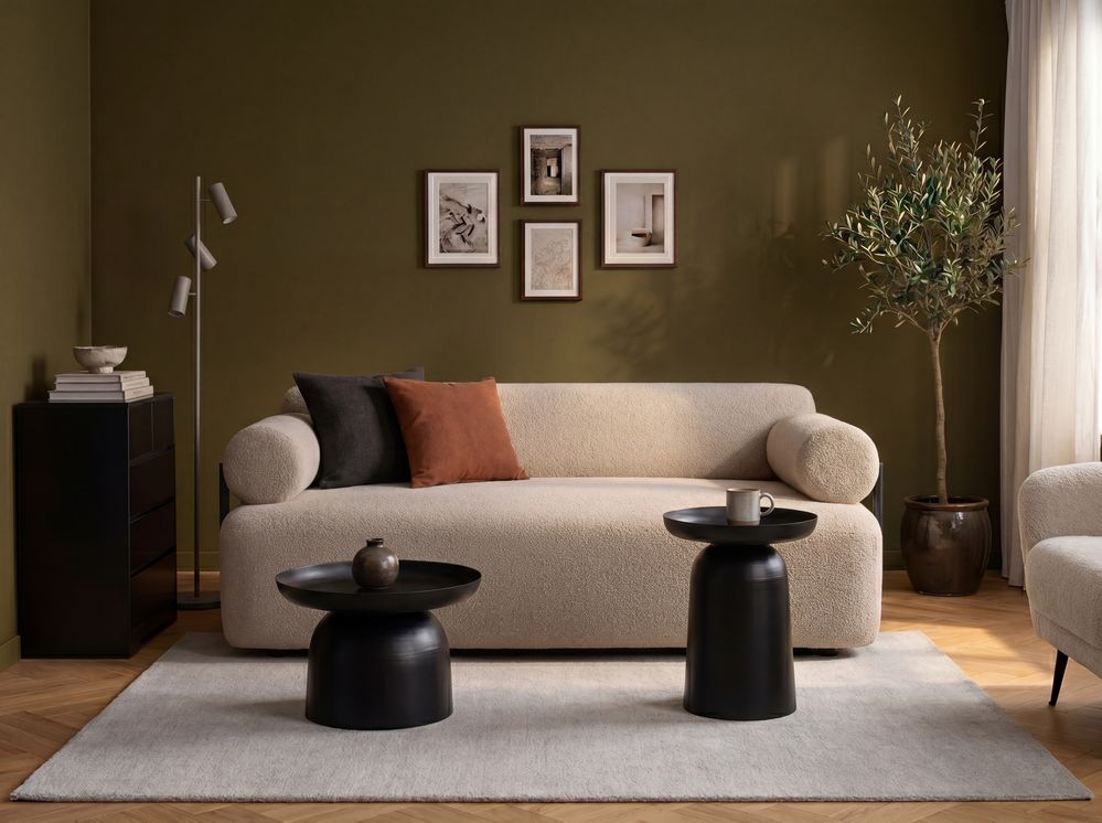 Sofa 2-seters ELVA Bouclé Beige