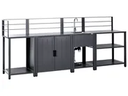 4 Piece Outdoor Kitchen Set with Sink VIGGIANO Graphite Grey Metal_1062044