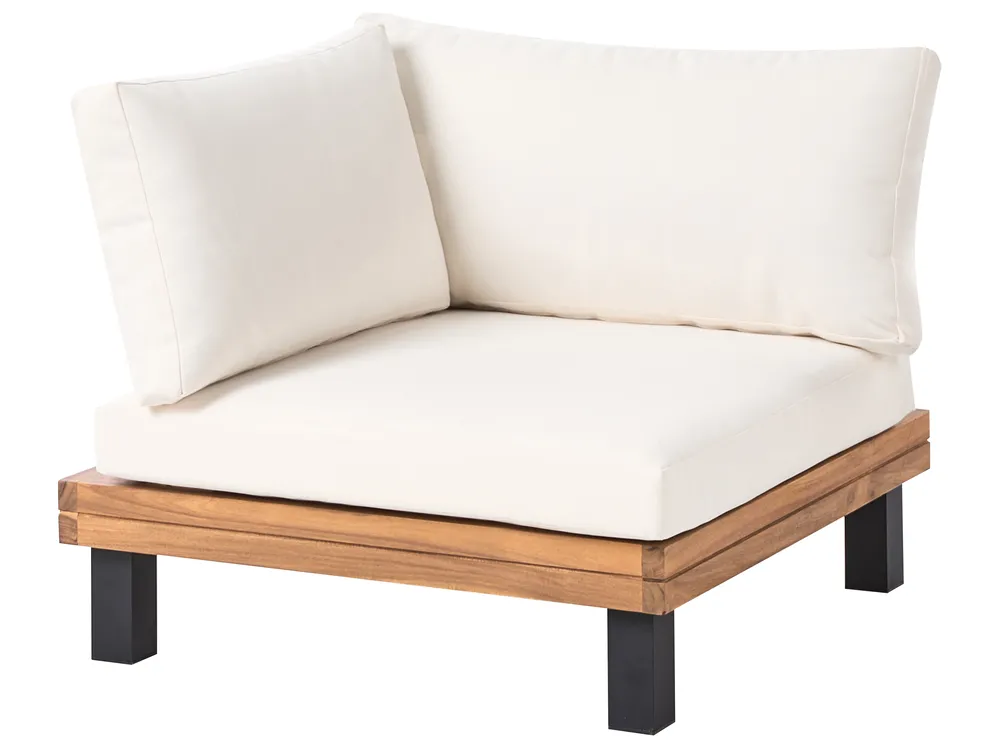 Garden Corner Sofa with Table 5 Seater FRAZZANO Certified Acacia Wood Off-White_1028737
