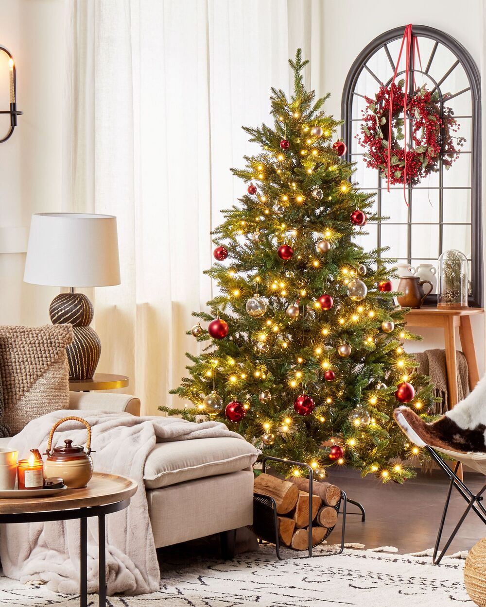 Artificial Christmas Tree LED FIDDLE 180 cm Green