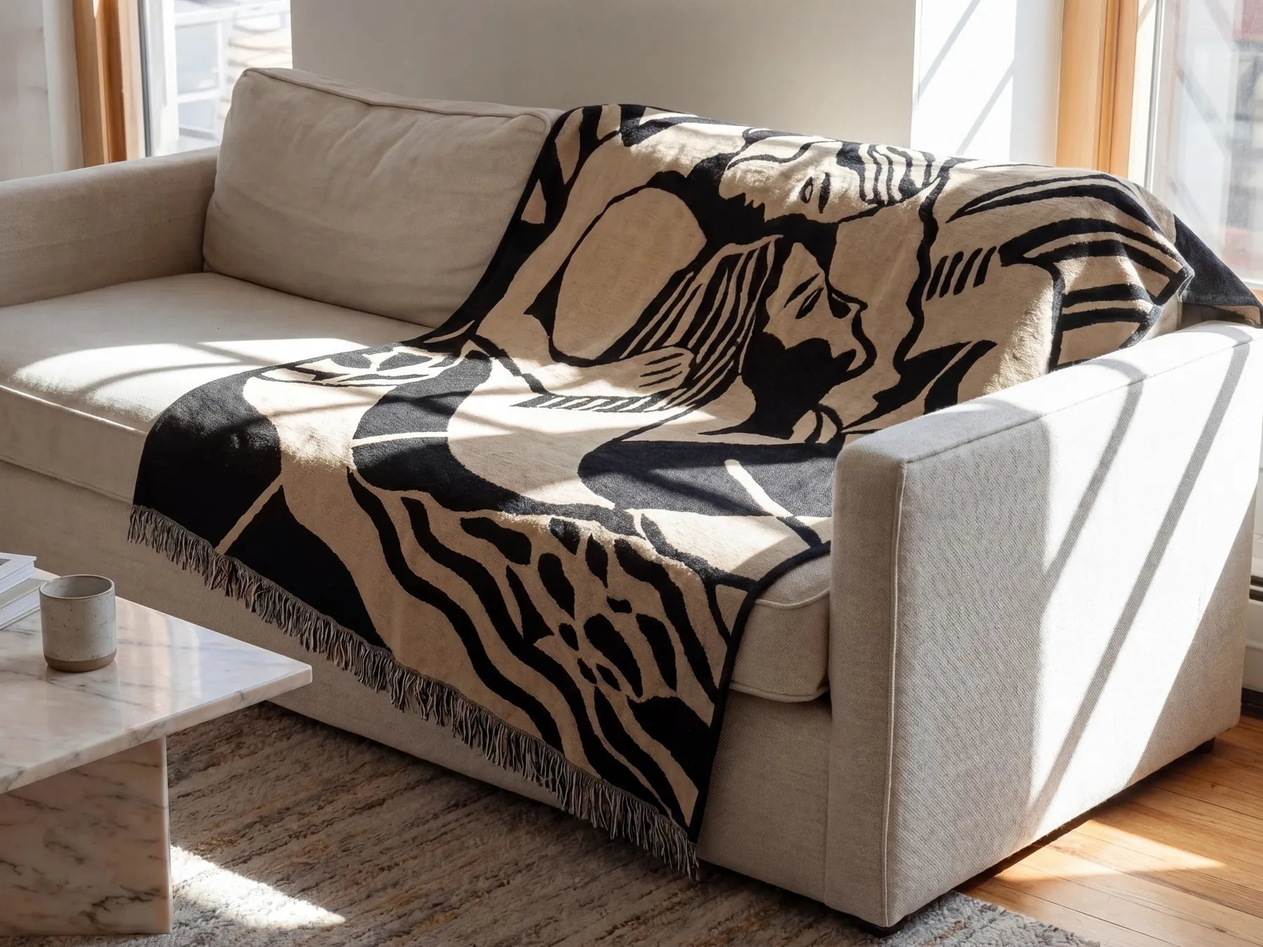 Blanket KUDIYA 130 x 170 cm Beige_834799