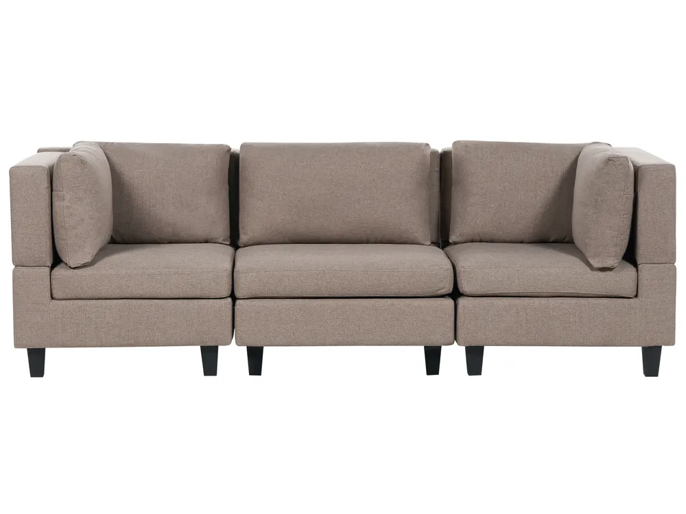 Modular Sofa 3 Seater UNSTAD Fabric Brown