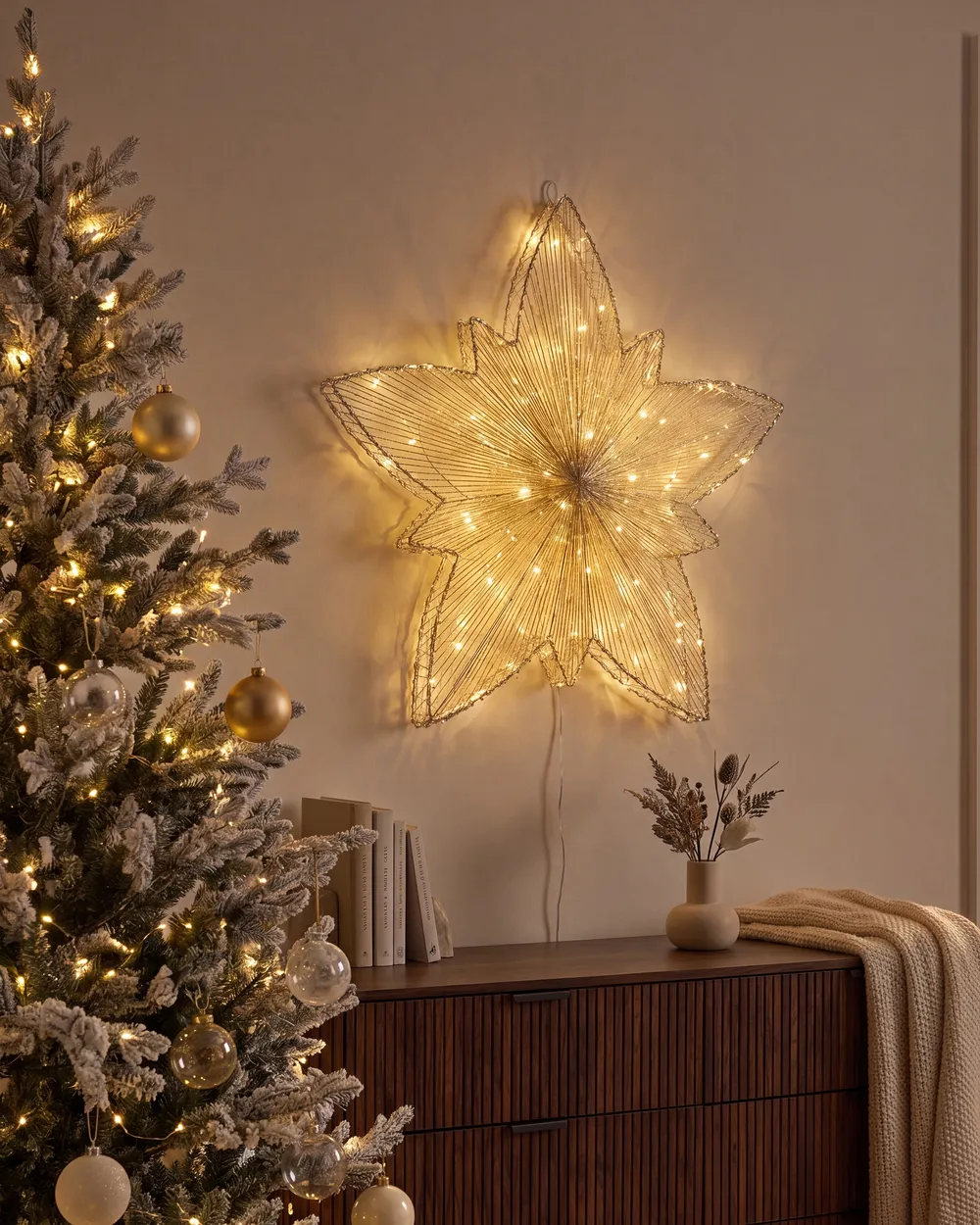 Outdoor Hanging Decoration LED HOFSOS 50 cm Star Silver