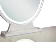 Sminkbord med spegel och pall CAEN LED Vit_844957