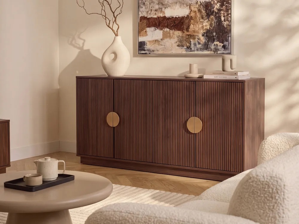 4 Door Sideboard NUMURKAH Dark Brown