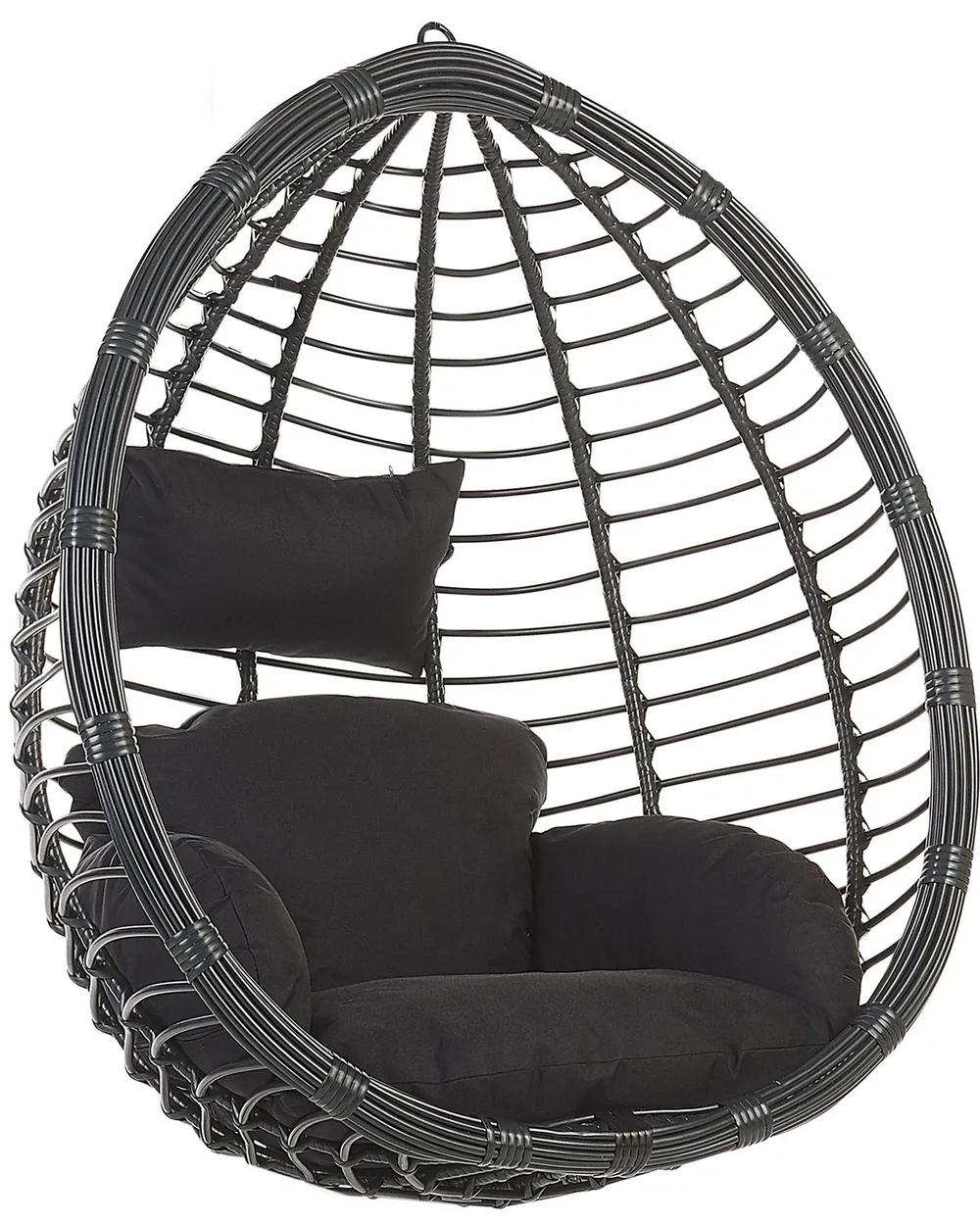 Hanging Chair TOLLO PE Rattan Black