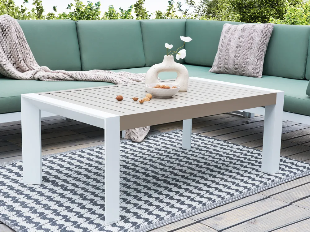 Garden Dining Table CASTELLA 120 cm 70 cm Metal Taupe
