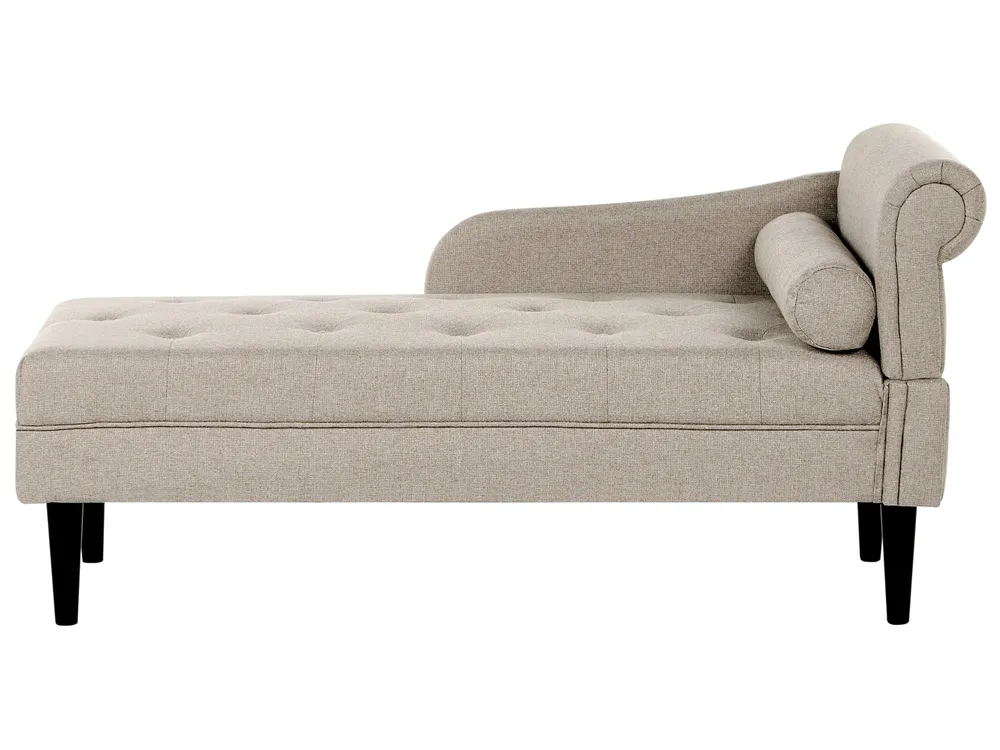 Right-Hand Chaise Longue YVOIRE Fabric Beige