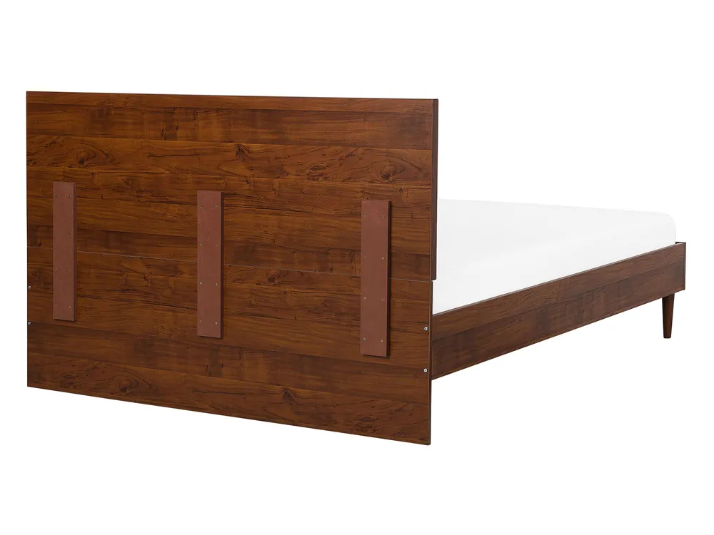 Sänky LED-valolla MIALET 140 x 200 cm Tummanruskea_748083
