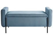 Upholstered Storage Bench LEWES Fabric Blue_1043682