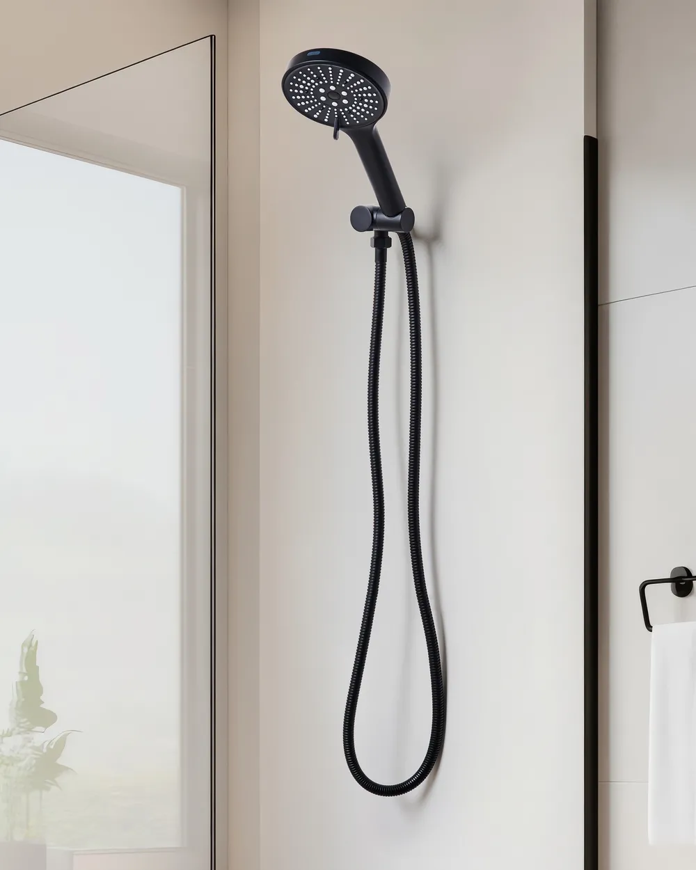 Shower Head and Hose Kit MAPIRI 6-function Black