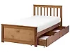 Bed with 2 Drawers OLENDON Pine Wood Brown 90 x 200 cm (EU Single)