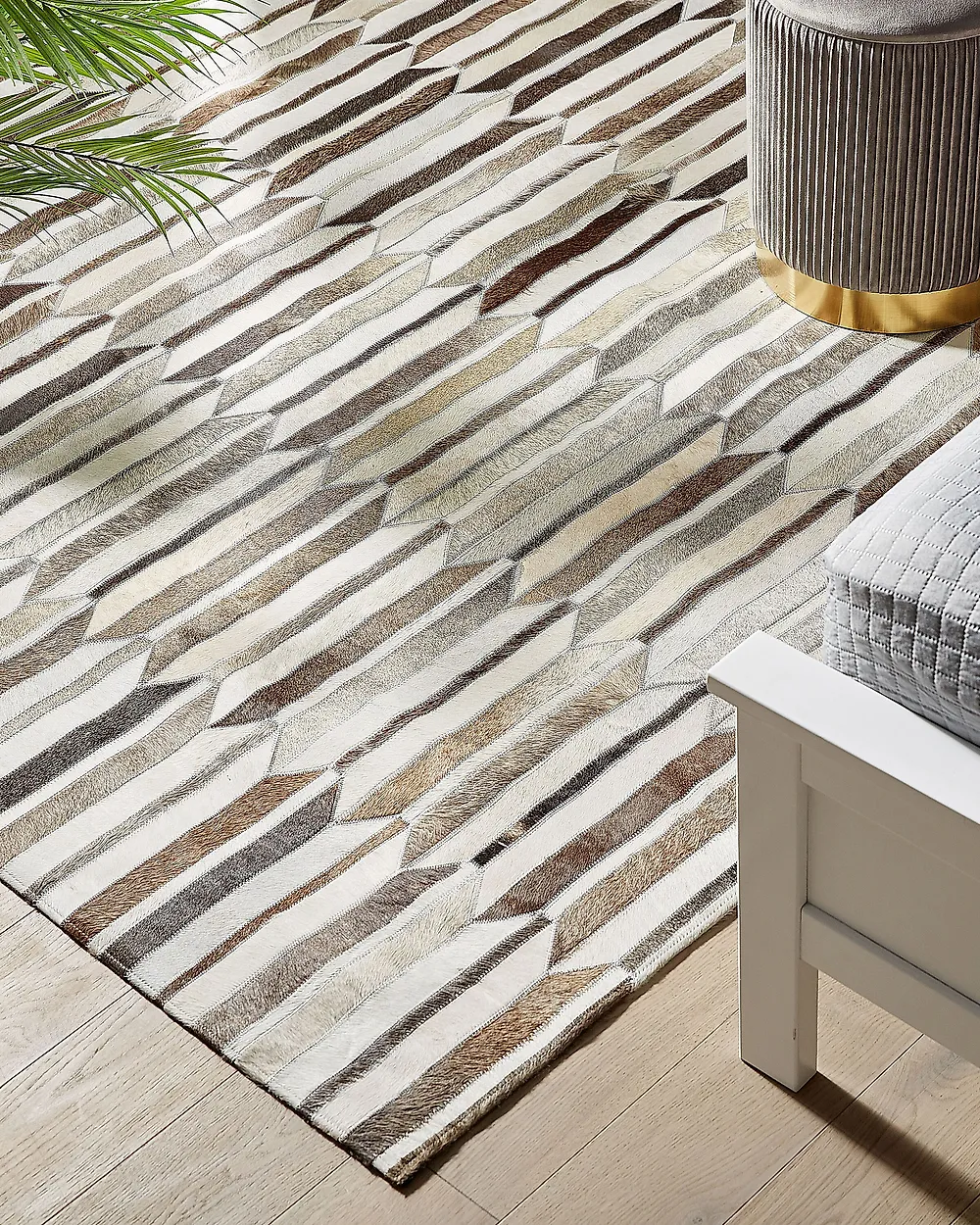Rug KULALAR Beige 140 x 200 cm Leather_1178090