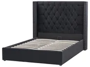 Ottoman Bed LUBBON Velvet Black 140 x 200 cm (EU Double)_833795