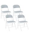 Set of 4 Folding Chairs SPARKS Metal Light Grey/ White