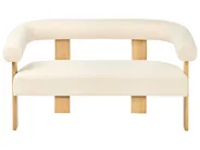 Sofa 2 Seater ILBRO Boucle Off-White/ Light Brown_984872