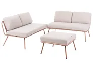 Trädgårdshörnsoffa med bord 4-sits CACCAMO Beige_1064168