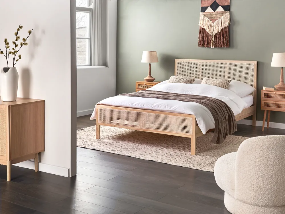 Bed Pine Wood SALERNAS 140 x 200 cm (EU Double) Light Brown