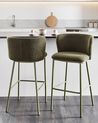 Set of 2 Bar Chairs MINA II Green