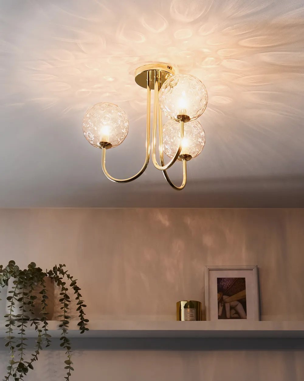 Ceiling Lamp ANADYR Glass Beige